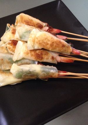 しそチーズ＊パリパリえびの串焼き♡-レシピのメイン写真