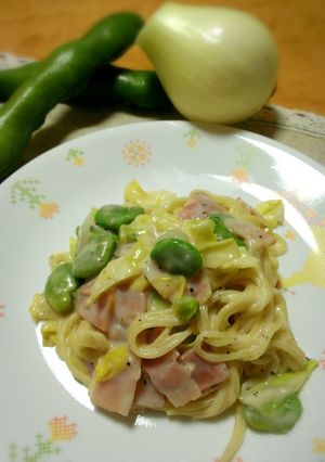 簡単春野菜のクリームパスタ!-レシピのメイン写真