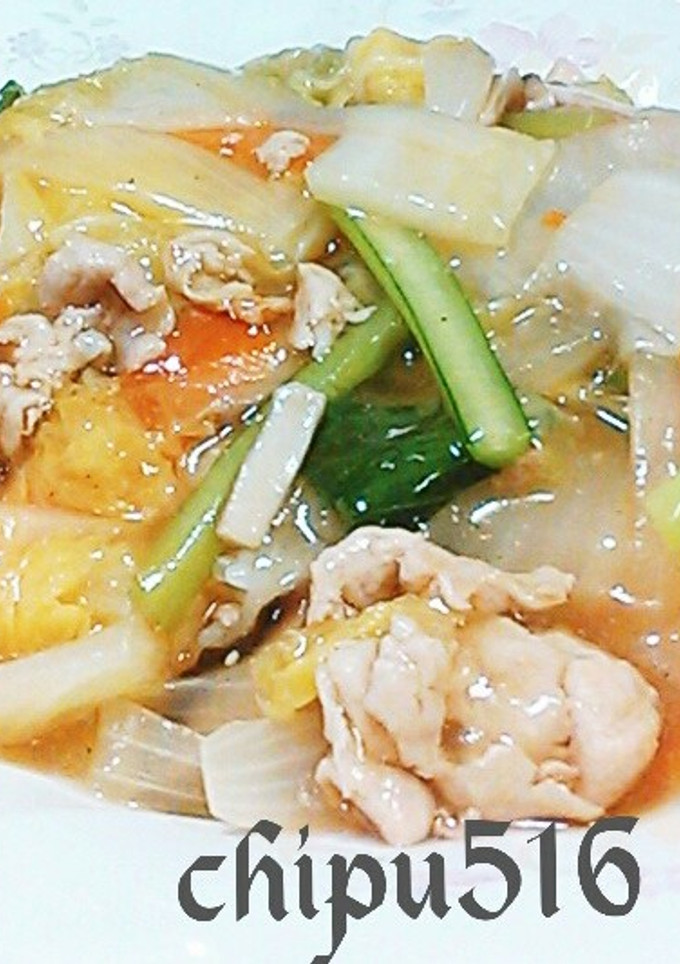 簡単　残り物白菜と野菜の八宝菜（中華丼）-レシピのメイン写真