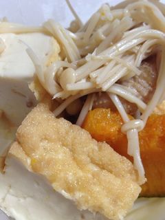 簡単揚げ豆腐とかぼちゃとエノキの煮物-レシピのメイン写真