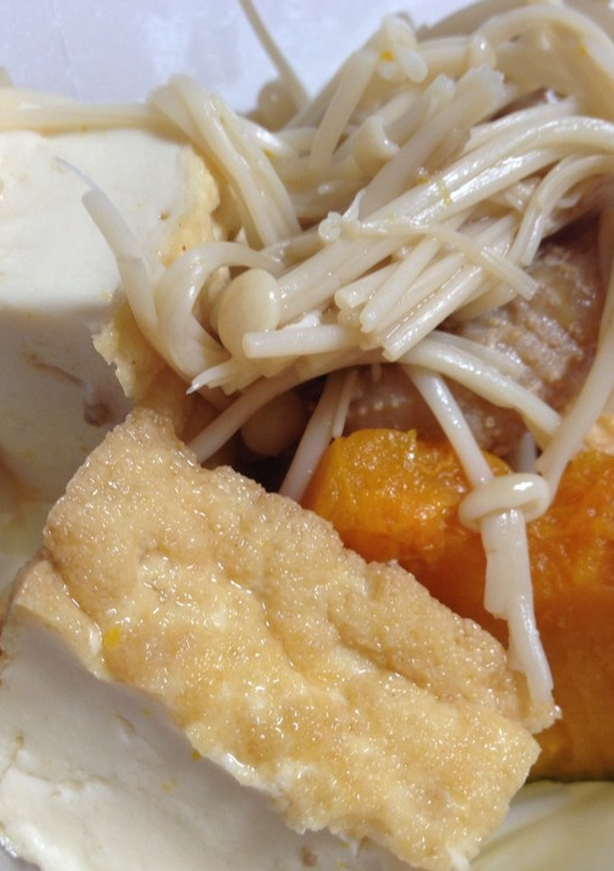 簡単揚げ豆腐とかぼちゃとエノキの煮物-レシピのメイン写真