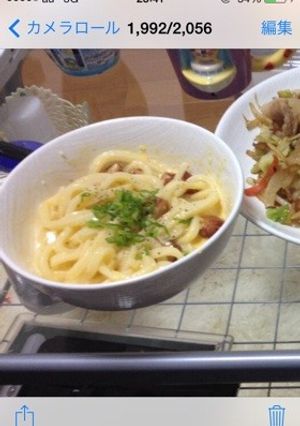 簡単☆うどんカルボナーラ-レシピのメイン写真