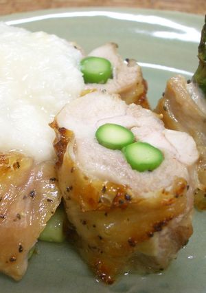 鶏のアスパラ巻き☆とろろソース-レシピのメイン写真