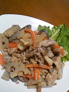 豚コマと蓮根のドレッシング&マヨ炒め-レシピのメイン写真