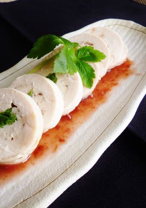 三つ葉の胸肉巻き　梅ソース添え-レシピのメイン写真