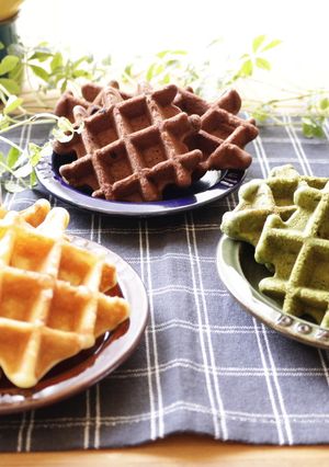 ワッフルケーキ　抹茶＆アップル-レシピのメイン写真