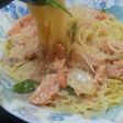 鮭のクリームパスタ