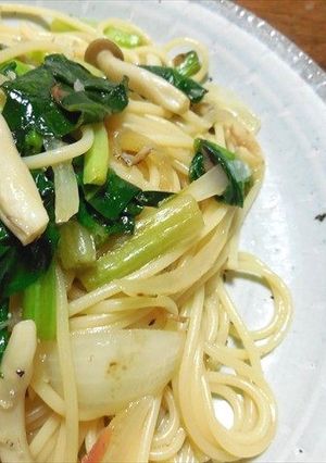 ほうれん草と梅ジャコパスタ　どすぇ-レシピのメイン写真