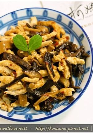 酸辣黑菇醬炒肉絲．柯媽媽の植物燕窩-レシピのメイン写真