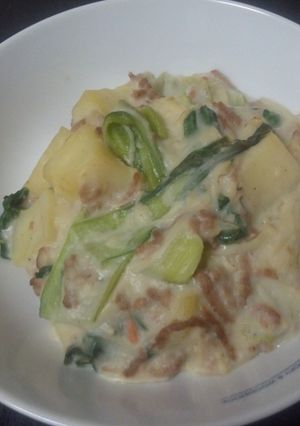 チンゲン菜とじゃが芋と豚肉のクリーム煮☆-レシピのメイン写真