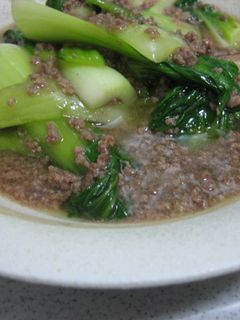 チンゲン菜とミンチのスープ-レシピのメイン写真