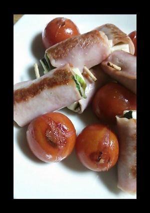 チーズベーコン巻きとミニトマトの串焼き☆-レシピのメイン写真