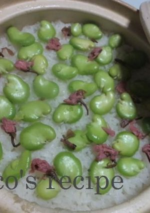 桜の香りのそら豆ごはん♬-レシピのメイン写真
