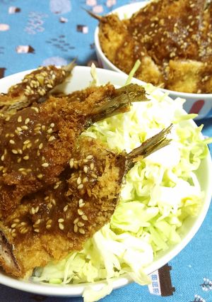ごま味噌だれが美味しい！簡単アジフライ丼-レシピのメイン写真