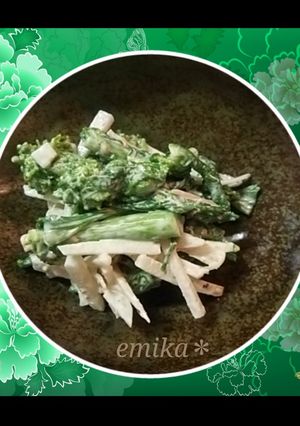 菜の花とレンコンのわさびマヨ和え♪-レシピのメイン写真