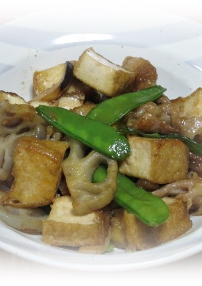 蓮根と豚肉の揚げ炒め-レシピのメイン写真