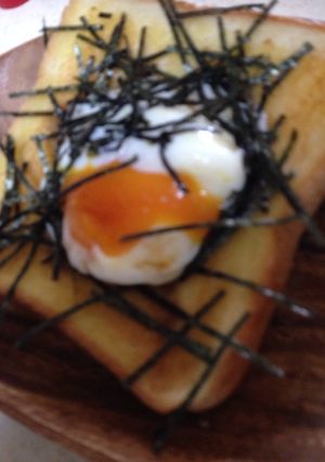 ପ温泉卵トーストଓ-レシピのメイン写真