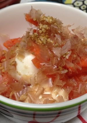 人参とモツァレラチーズのおかかポン酢和え-レシピのメイン写真