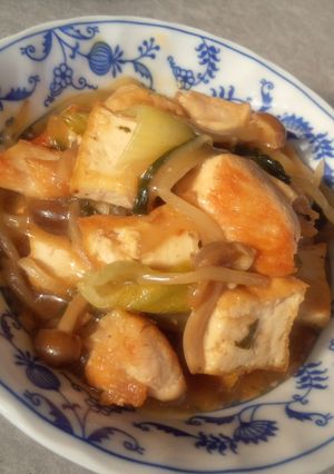☆チンゲン菜と鶏肉と厚揚げの甘酢炒め☆-レシピのメイン写真
