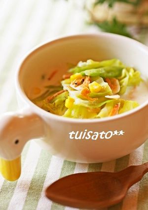＊春キャベツ＆桜えびのミルク煮＊-レシピのメイン写真