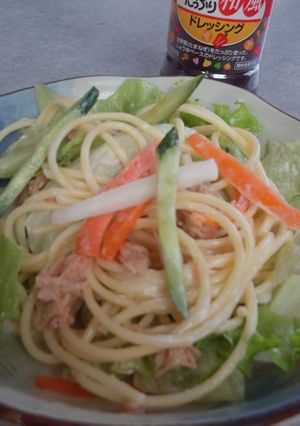 COOP和風ドレッシングで食べるスパサラ-レシピのメイン写真