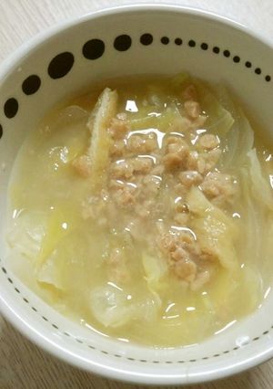 栄養満点♡春キャベツの納豆味噌汁-レシピのメイン写真