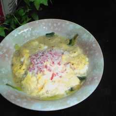 รูปของ チンゲン菜のかに玉あんかけ