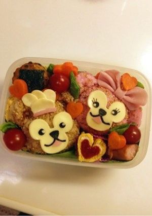 ダッフィーとシェリーメイのラブラブ弁当♥-レシピのメイン写真