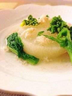 春大根の煮物〜菜の花と蟹のあんかけ〜-レシピのメイン写真