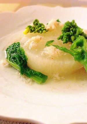 春大根の煮物〜菜の花と蟹のあんかけ〜-レシピのメイン写真