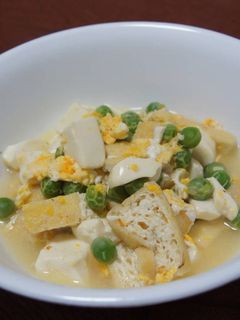うすいえんどうと豆腐の卵とじ-レシピのメイン写真