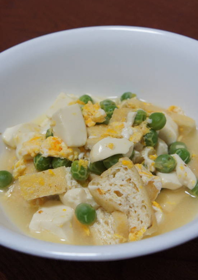 うすいえんどうと豆腐の卵とじ-レシピのメイン写真