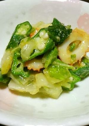 白菜とオクラ・竹輪のごま味噌あえ♪-レシピのメイン写真