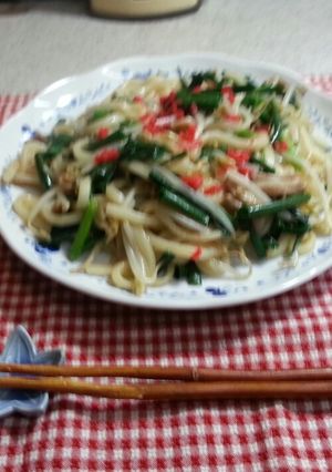 まさヤンの簡単!青ねぎホルモンうどん。-レシピのメイン写真