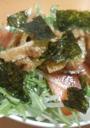 簡単水菜大根干し椎茸のうまうまサラダ-レシピのメイン写真