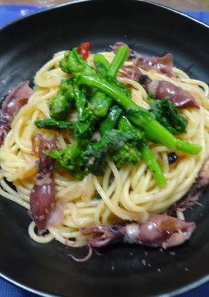 ホタルイカと明太子のパスタ菜の花Ｖｅｒ．-レシピのメイン写真
