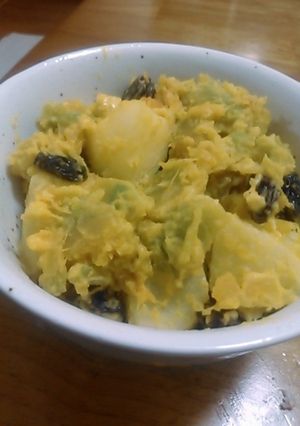 かぼちゃとりんごとレーズンのサラダ-レシピのメイン写真