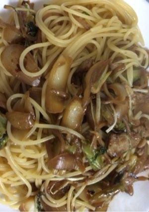 残り物野菜炒めパスタ 洗物は２つ！-レシピのメイン写真