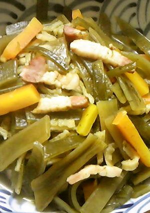 茎ワカメとベーコンの煮しめ-レシピのメイン写真