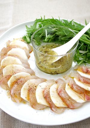 ヴェルデジャムで鯛と蕪のカルパッチョ-レシピのメイン写真