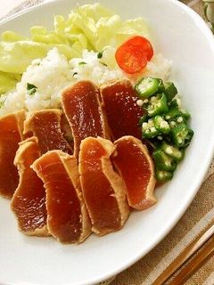 おしゃんな丼♪霜降りマグロの漬け丼-レシピのメイン写真