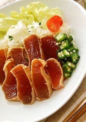 おしゃんな丼♪霜降りマグロの漬け丼-レシピのメイン写真
