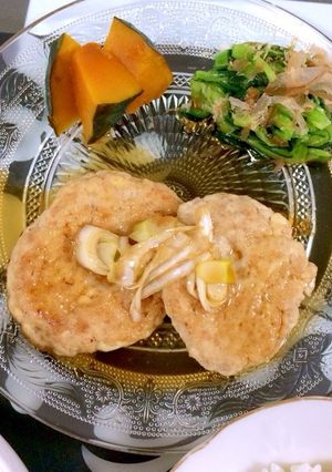 鶏挽肉と豆腐のハンバーグ☆照りネギソース-レシピのメイン写真