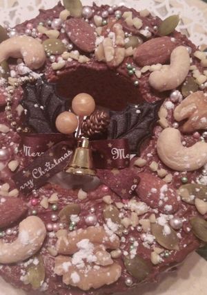 バームクーヘンでクリスマスリース-レシピのメイン写真