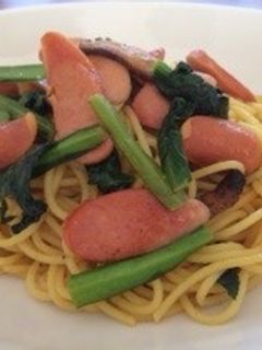 ウィンナーと小松菜のカレーパスタ-レシピのメイン写真