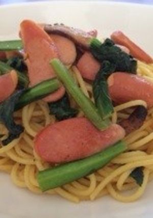 ウィンナーと小松菜のカレーパスタ-レシピのメイン写真