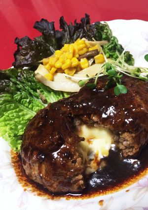 簡単ふわとろっ♡チーズinハンバーグ-レシピのメイン写真