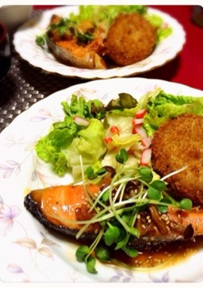 鮭としめじの照り焼き٩(ˊᗜˋ*)و-レシピのメイン写真
