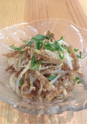 パリパリ☆鶏皮のモヤシポン酢-レシピのメイン写真