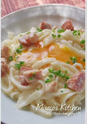 カルボナーラきしめん♪-レシピのメイン写真